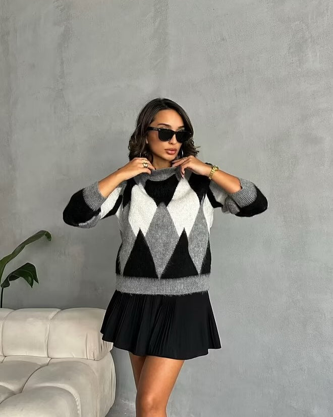 Diamond printed jumper